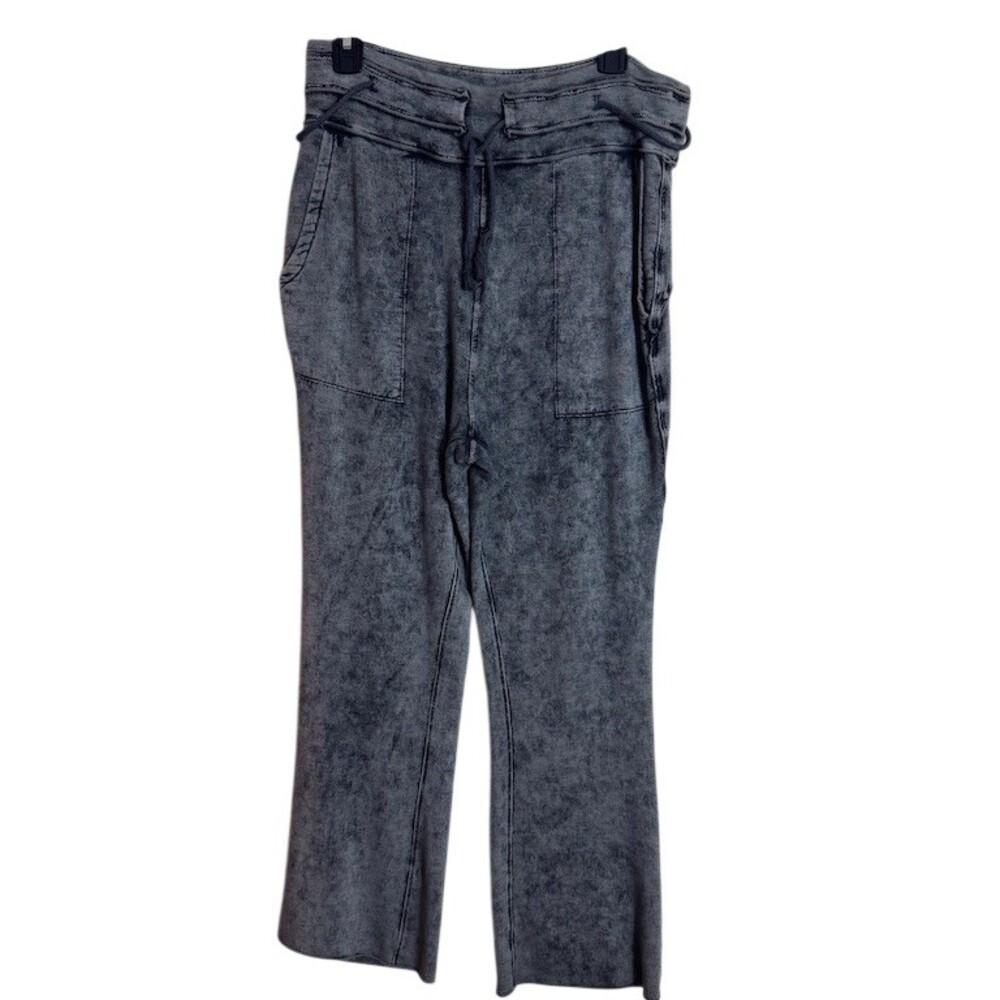 FP Movement Free People Pants Womens L Gray Mineral Wash Wide-Leg Lounge